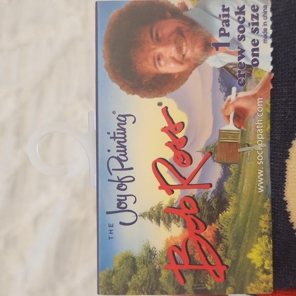 The joy of painting unisex Bob Ross crew socks, new with tags! - Picture 2 of 5